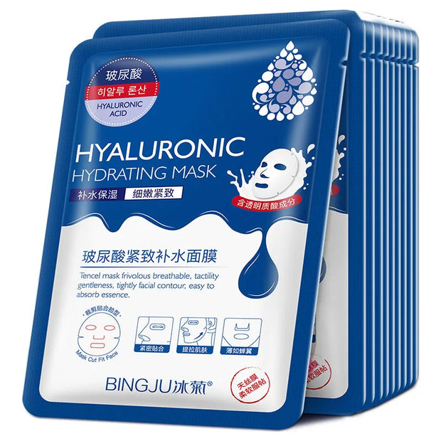 20 Pcs Hyaluronic Acid Collagen Face Mask